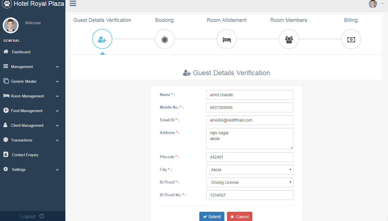 Hotel Client Management