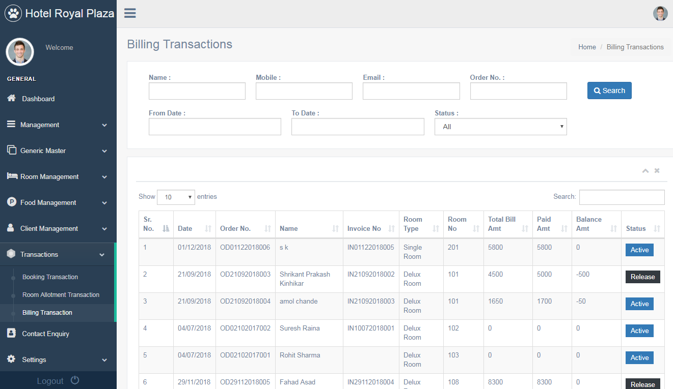 billing transaction